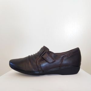 NWT Clarks Everlay Coda Ruched Leather Slip-Ons